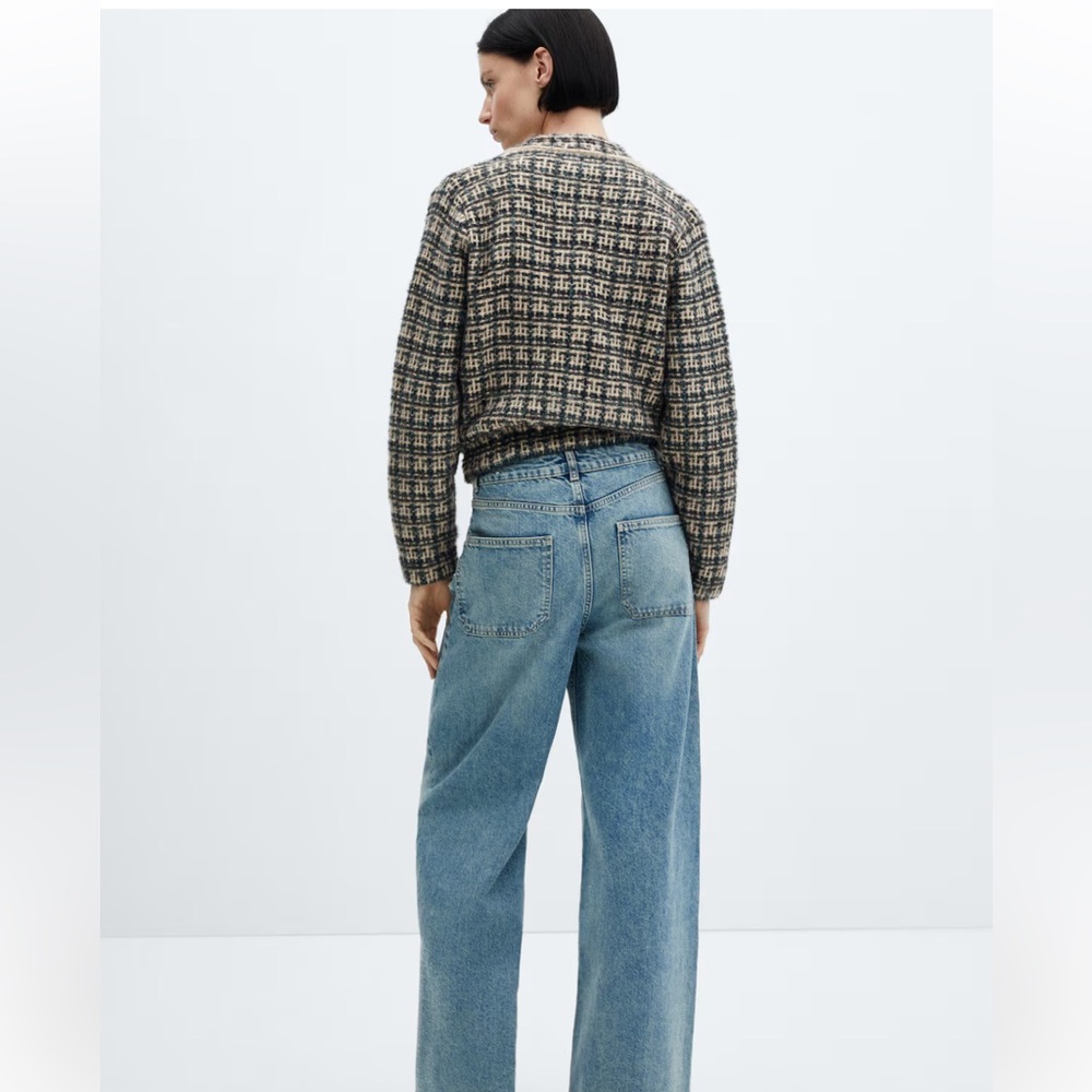 MANGO Dolors Tweed Bomber Jacket Small, NAVY - Picture 3 of 8